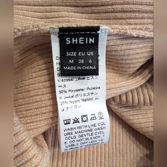 Y2K Tan Ribbed Knit Sleeveless Cropped Square Neck Shirt Size Medium - Picture 4 of 4